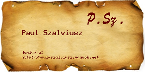 Paul Szalviusz névjegykártya